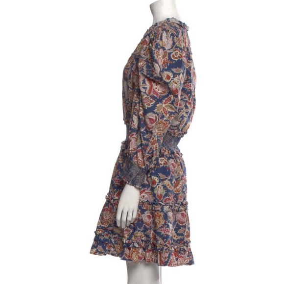 Anthropologie Love The Label Bohemian Puff Shoulder Long Sleeve Floral Dress - Picture 5 of 8